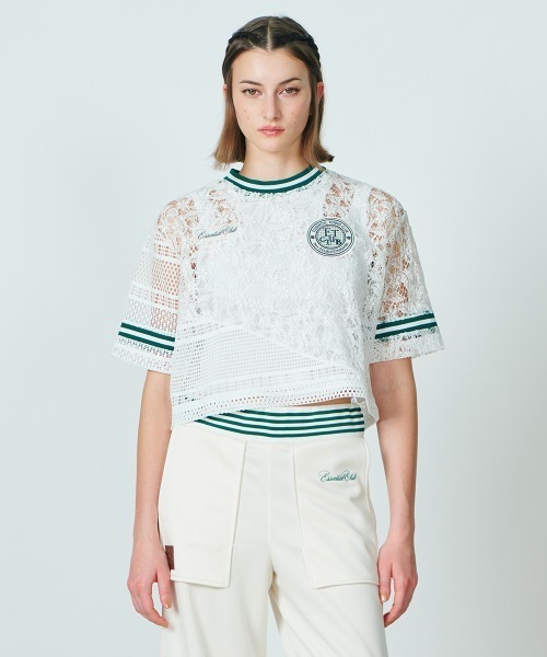DOUBLE STANDARD CLOTHING(ダブルスタンダードクロージング)の「ドッキングレースシアートップス(シャツ/ブラウス・レディース・オフホワイト/ネイビー・36/38)」の2枚目の写真