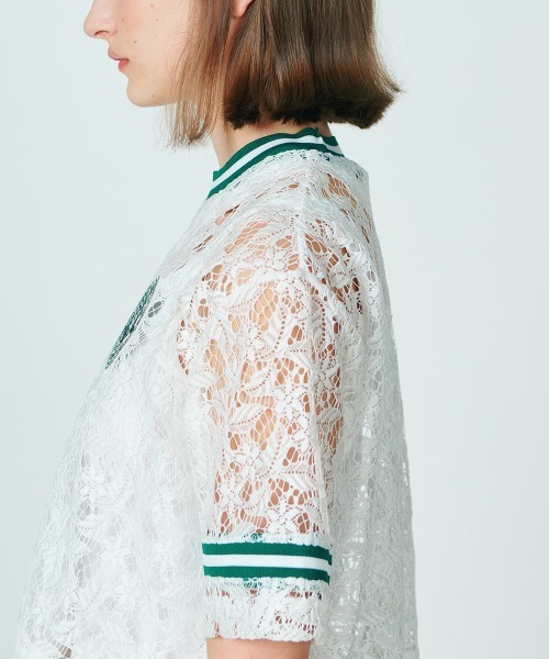 DOUBLE STANDARD CLOTHING(ダブルスタンダードクロージング)の「ドッキングレースシアートップス(シャツ/ブラウス・レディース・オフホワイト/ネイビー・36/38)」の12枚目の写真