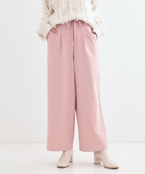 DRESKIP(ドレスキップ)の「【S-LL】楽してすっきり タックワイドパンツ(その他パンツ・レディース・ベビーピンク/ブラック/チャコールグレー・01/02/03/04)」の8枚目の写真