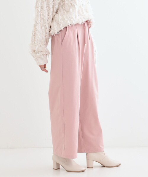 DRESKIP(ドレスキップ)の「【S-LL】楽してすっきり タックワイドパンツ(その他パンツ・レディース・ベビーピンク/ブラック/チャコールグレー・01/02/03/04)」の9枚目の写真