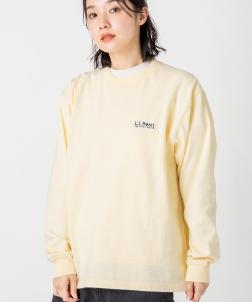 L.L.Bean(エルエルビーン)の「【JAPAN EDITION】ユニオン・ロングスリーブ・ティ(Tシャツ/カットソー・レディース・イエロー/ホワイト×グリーン/ライトグレー/ホワイト・MEDIUM)」の5枚目の写真
