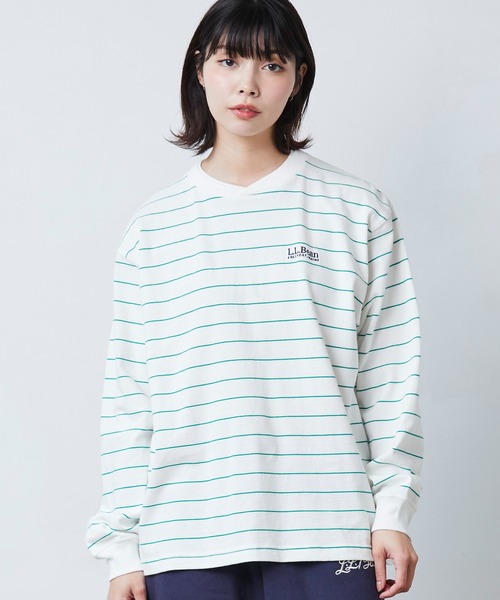 L.L.Bean(エルエルビーン)の「【JAPAN EDITION】ユニオン・ロングスリーブ・ティ(Tシャツ/カットソー・レディース・イエロー/ホワイト×グリーン/ライトグレー/ホワイト・MEDIUM)」の19枚目の写真