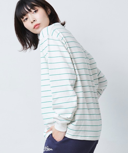L.L.Bean(エルエルビーン)の「【JAPAN EDITION】ユニオン・ロングスリーブ・ティ(Tシャツ/カットソー・レディース・イエロー/ホワイト×グリーン/ライトグレー/ホワイト・MEDIUM)」の20枚目の写真