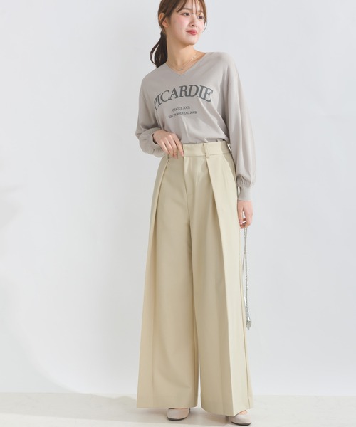 セール】【高身長さん向け】タックワイドパンツ（スラックス）｜PICCIN