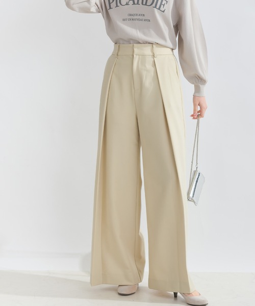 セール】【高身長さん向け】タックワイドパンツ（スラックス）｜PICCIN