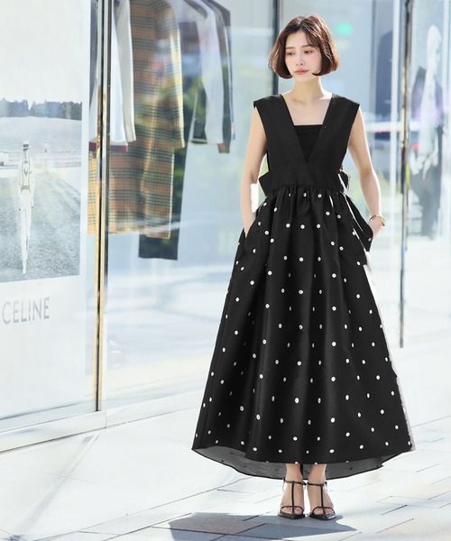 ELFRANK（エルフランク）の「ギャザーフレアジャンパースカート（ジャンパースカート・レディース・ドット/グリーン/ブラック・FREE）」の20枚目の写真