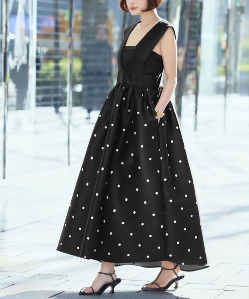 ELFRANK（エルフランク）の「ギャザーフレアジャンパースカート（ジャンパースカート・レディース・ドット/グリーン/ブラック・FREE）」の21枚目の写真