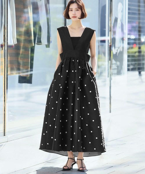 ELFRANK（エルフランク）の「ギャザーフレアジャンパースカート（ジャンパースカート・レディース・ドット/グリーン/ブラック・FREE）」の22枚目の写真