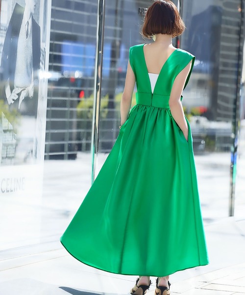 ELFRANK（エルフランク）の「ギャザーフレアジャンパースカート（ジャンパースカート・レディース・ドット/グリーン/ブラック・FREE）」の4枚目の写真