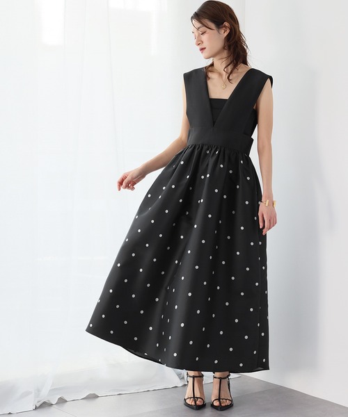 ELFRANK（エルフランク）の「ギャザーフレアジャンパースカート（ジャンパースカート・レディース・ドット/グリーン/ブラック・FREE）」の6枚目の写真