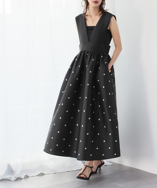 ELFRANK（エルフランク）の「ギャザーフレアジャンパースカート（ジャンパースカート・レディース・ドット/グリーン/ブラック・FREE）」の8枚目の写真