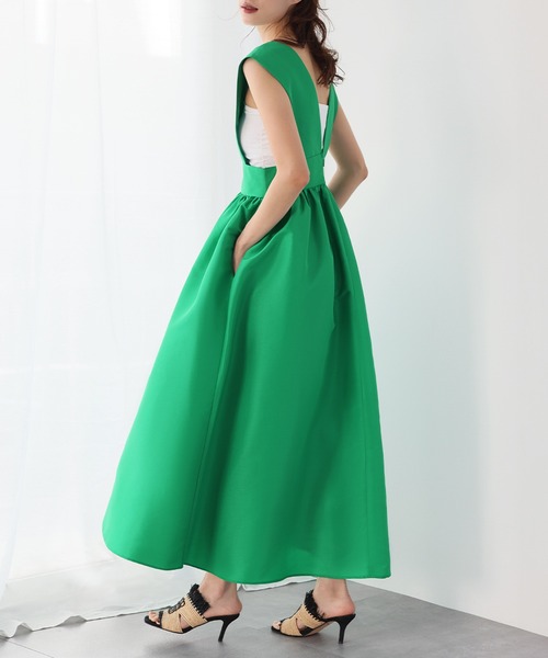 ELFRANK（エルフランク）の「ギャザーフレアジャンパースカート（ジャンパースカート・レディース・ドット/グリーン/ブラック・FREE）」の9枚目の写真