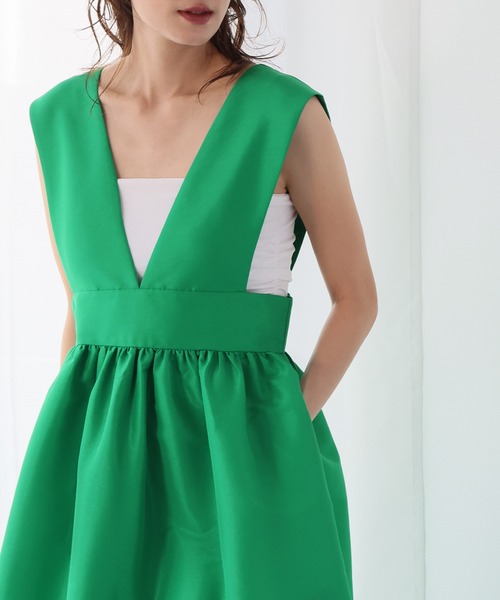 ELFRANK（エルフランク）の「ギャザーフレアジャンパースカート（ジャンパースカート・レディース・ドット/グリーン/ブラック・FREE）」の11枚目の写真