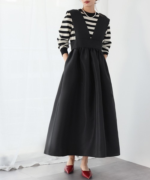 ELFRANK（エルフランク）の「ギャザーフレアジャンパースカート（ジャンパースカート・レディース・ドット/グリーン/ブラック・FREE）」の15枚目の写真