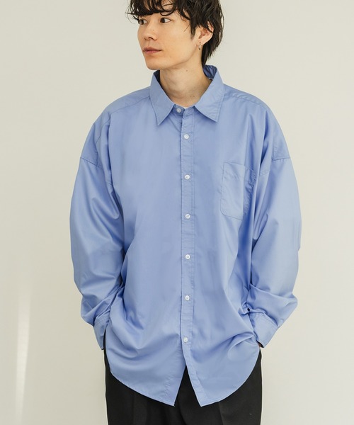 improves（インプローブス）の「無地 オーバーサイズ 長袖 レギュラーシャツ（シャツ/ブラウス・メンズ・ブルー/ブラック/ホワイト・X-LARGE/LARGE/MEDIUM/SMALL）」の3枚目の写真