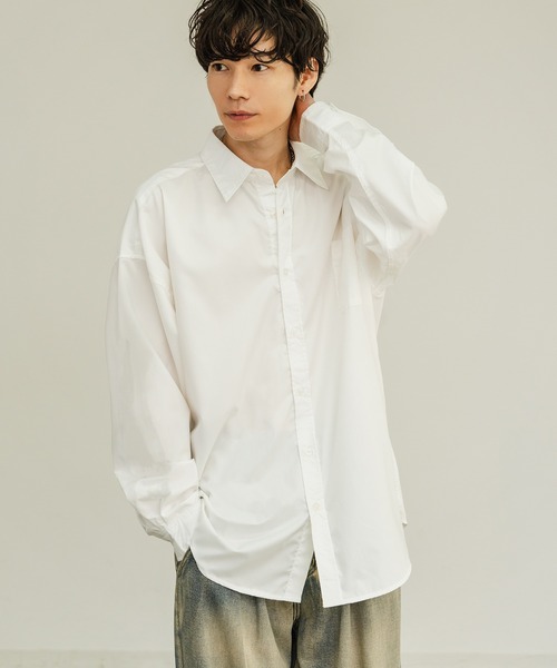 improves（インプローブス）の「無地 オーバーサイズ 長袖 レギュラーシャツ（シャツ/ブラウス・メンズ・ブルー/ブラック/ホワイト・X-LARGE/LARGE/MEDIUM/SMALL）」の4枚目の写真