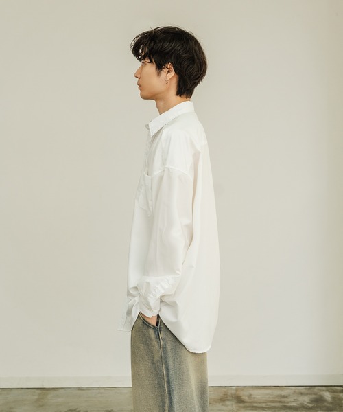 improves（インプローブス）の「無地 オーバーサイズ 長袖 レギュラーシャツ（シャツ/ブラウス・メンズ・ブルー/ブラック/ホワイト・X-LARGE/LARGE/MEDIUM/SMALL）」の6枚目の写真