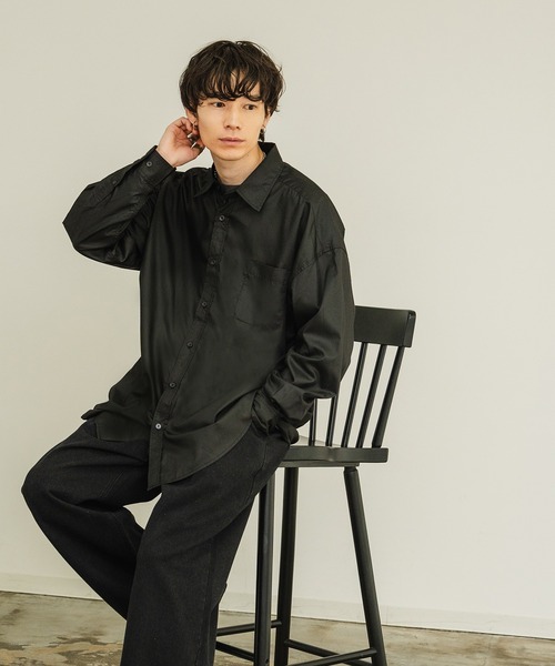 improves（インプローブス）の「無地 オーバーサイズ 長袖 レギュラーシャツ（シャツ/ブラウス・メンズ・ブルー/ブラック/ホワイト・X-LARGE/LARGE/MEDIUM/SMALL）」の12枚目の写真