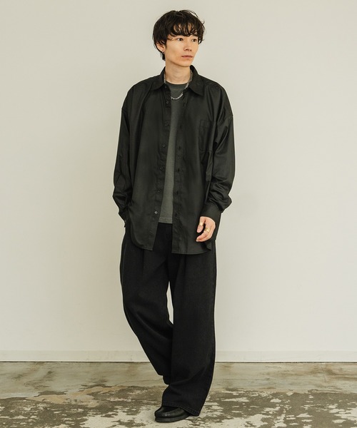 improves（インプローブス）の「無地 オーバーサイズ 長袖 レギュラーシャツ（シャツ/ブラウス・メンズ・ブルー/ブラック/ホワイト・X-LARGE/LARGE/MEDIUM/SMALL）」の16枚目の写真