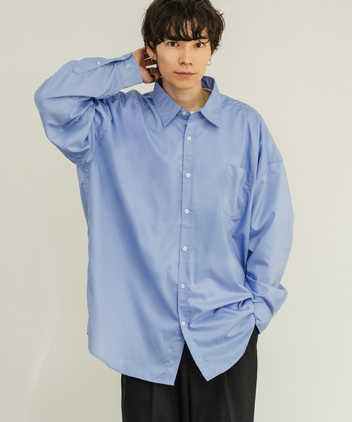 improves（インプローブス）の「無地 オーバーサイズ 長袖 レギュラーシャツ（シャツ/ブラウス・メンズ・ブルー/ブラック/ホワイト・X-LARGE/LARGE/MEDIUM/SMALL）」の17枚目の写真