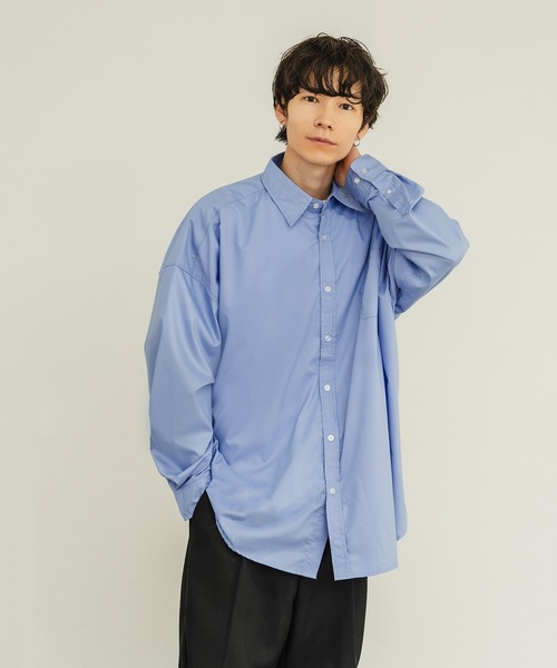 improves（インプローブス）の「無地 オーバーサイズ 長袖 レギュラーシャツ（シャツ/ブラウス・メンズ・ブルー/ブラック/ホワイト・X-LARGE/LARGE/MEDIUM/SMALL）」の20枚目の写真