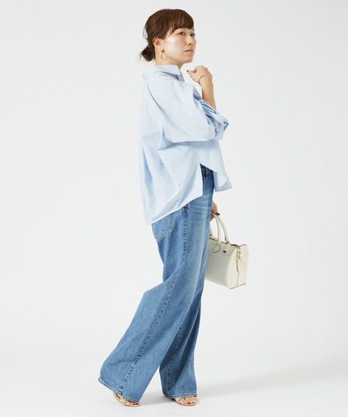 Rouge vif Anna（ルージュヴィフアンナ）の「バックコクーンBIGシャツ（シャツ/ブラウス・レディース・オフホワイト/サックスブルー/モカ・フリー）」の5枚目の写真