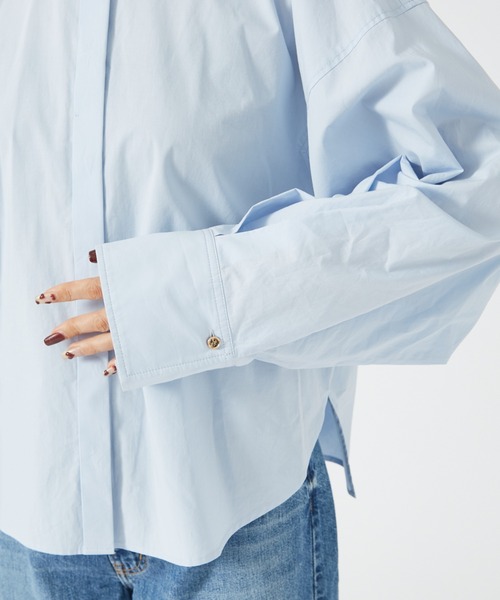 Rouge vif Anna（ルージュヴィフアンナ）の「バックコクーンBIGシャツ（シャツ/ブラウス・レディース・オフホワイト/サックスブルー/モカ・フリー）」の16枚目の写真