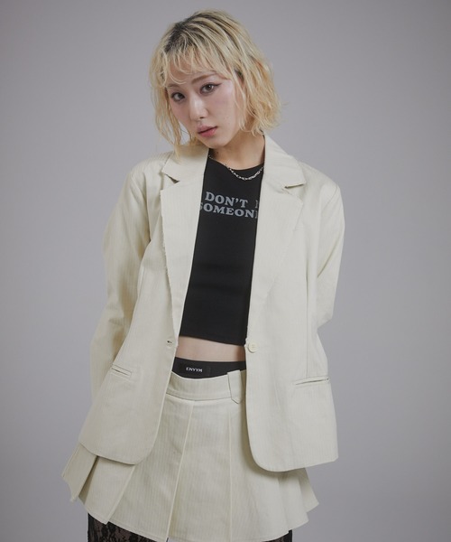 ENVYM（アンビー）の「テーラードボクシージャケット（テーラードジャケット・レディース・アイボリー/ピンク/ブラック・FREE）」の19枚目の写真