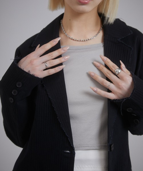 ENVYM（アンビー）の「テーラードボクシージャケット（テーラードジャケット・レディース・アイボリー/ピンク/ブラック・FREE）」の14枚目の写真