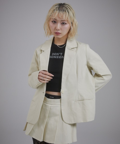 ENVYM（アンビー）の「テーラードボクシージャケット（テーラードジャケット・レディース・アイボリー/ピンク/ブラック・FREE）」の22枚目の写真