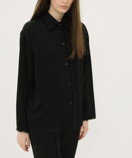 CLANE（クラネ）の「W FACE FRINGE SHIRTS（シャツ/ブラウス・レディース・アイボリー/ブラック・1/2）」の10枚目の写真