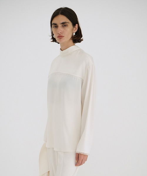 CLANE（クラネ）の「W FACE FRINGE SHIRTS（シャツ/ブラウス・レディース・アイボリー/ブラック・1/2）」の3枚目の写真