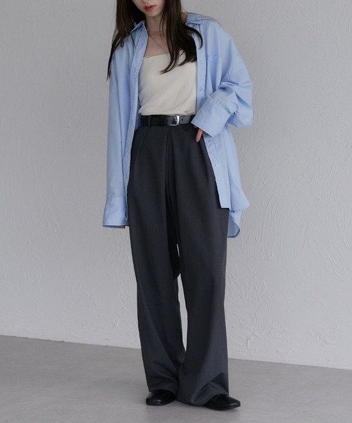 raffime(ラフィミー)の「【Raffime】ポケットデザインオーバーサイズシャツ(シャツ/ブラウス・レディース・ピンク/ライトブルー/ブルー/オフホワイト/ブルー系その他/イエロー系その他・フリー)」の13枚目の写真