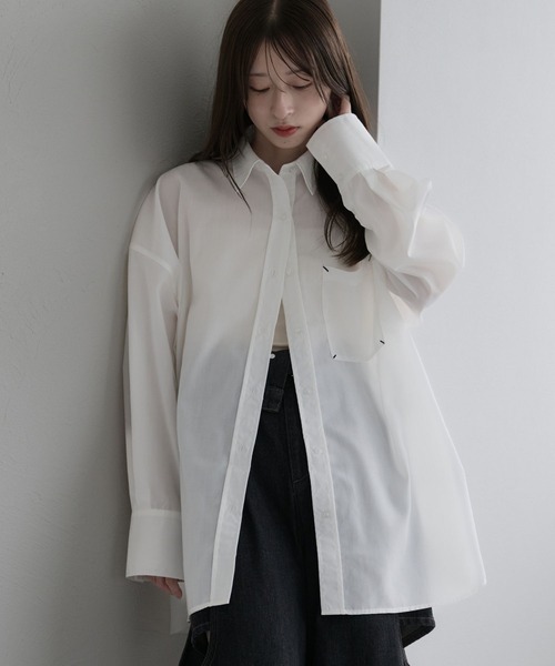 raffime(ラフィミー)の「【Raffime】ポケットデザインオーバーサイズシャツ(シャツ/ブラウス・レディース・ピンク/ライトブルー/ブルー/オフホワイト/ブルー系その他/イエロー系その他・フリー)」の20枚目の写真