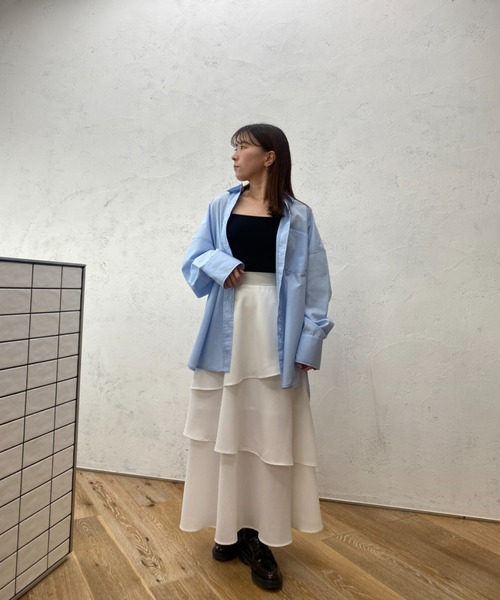 raffime(ラフィミー)の「【Raffime】ポケットデザインオーバーサイズシャツ(シャツ/ブラウス・レディース・ピンク/ライトブルー/ブルー/オフホワイト/ブルー系その他/イエロー系その他・フリー)」の19枚目の写真