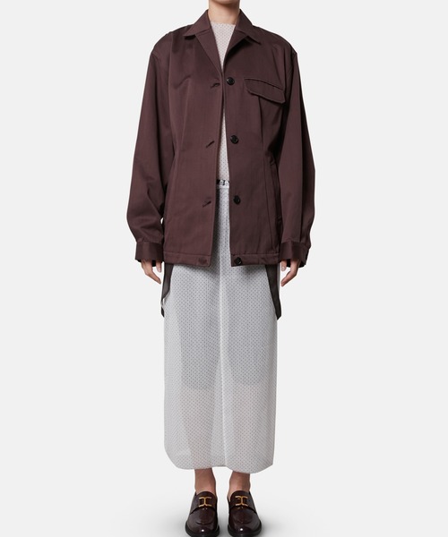 iRENE（アイレネ）の「コットンサテンブルゾンジャケット / Cotton Satin Blouson Jacket（テーラードジャケット・レディース・アイボリー/ブラウン・36）」の16枚目の写真