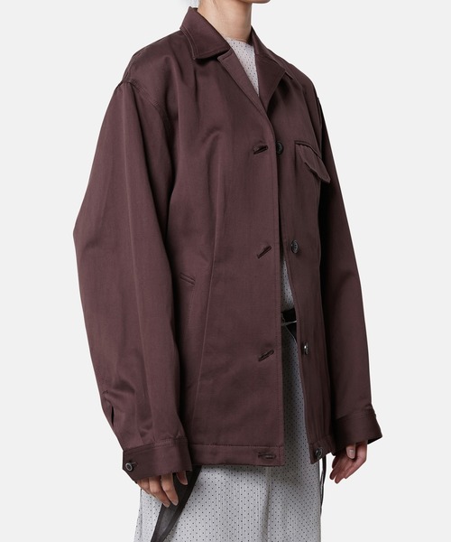 iRENE（アイレネ）の「コットンサテンブルゾンジャケット / Cotton Satin Blouson Jacket（テーラードジャケット・レディース・アイボリー/ブラウン・36）」の14枚目の写真