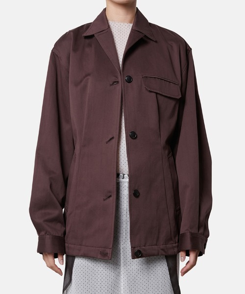 iRENE（アイレネ）の「コットンサテンブルゾンジャケット / Cotton Satin Blouson Jacket（テーラードジャケット・レディース・アイボリー/ブラウン・36）」の11枚目の写真