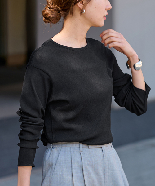 FRAMeWORK（フレームワーク）の「≪追加≫スパンライクドライテレコロンT（Tシャツ/カットソー・レディース・イエロー/ホワイト/ブラック・FREE）」の5枚目の写真