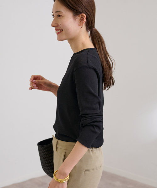 FRAMeWORK（フレームワーク）の「≪追加≫スパンライクドライテレコロンT（Tシャツ/カットソー・レディース・イエロー/ホワイト/ブラック・FREE）」の19枚目の写真