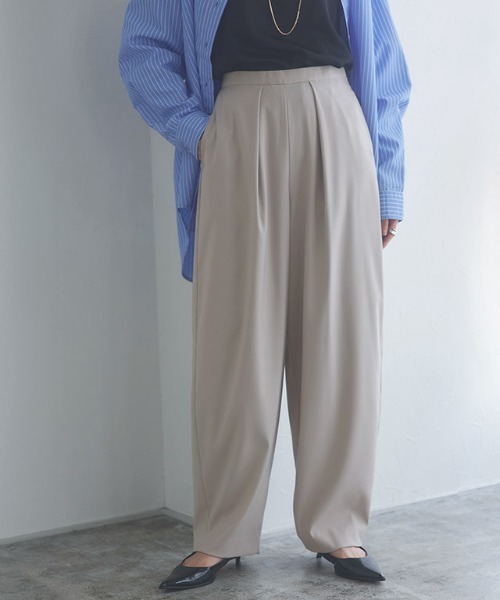 RASW（ラス）の「[RASW]インタックカーブパンツ（スラックス・レディース・グレイッシュベージュ/チャコール・S/M/L）」の19枚目の写真