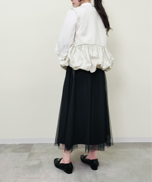 Virca（ヴィルカ）の「サイドラインチュールレイヤードスカート（スカート・レディース・ブラック・38）」の9枚目の写真