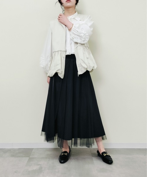 Virca（ヴィルカ）の「サイドラインチュールレイヤードスカート（スカート・レディース・ブラック・38）」の10枚目の写真