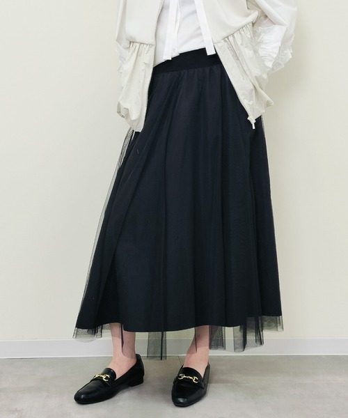 Virca（ヴィルカ）の「サイドラインチュールレイヤードスカート（スカート・レディース・ブラック・38）」の5枚目の写真