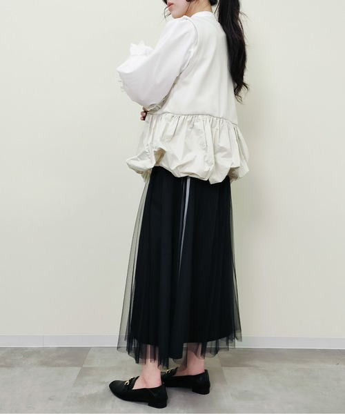 Virca（ヴィルカ）の「サイドラインチュールレイヤードスカート（スカート・レディース・ブラック・38）」の11枚目の写真