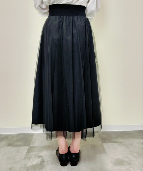 Virca（ヴィルカ）の「サイドラインチュールレイヤードスカート（スカート・レディース・ブラック・38）」の2枚目の写真