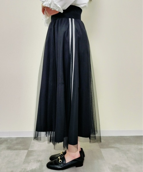 Virca（ヴィルカ）の「サイドラインチュールレイヤードスカート（スカート・レディース・ブラック・38）」の15枚目の写真