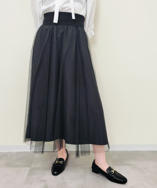 Virca（ヴィルカ）の「サイドラインチュールレイヤードスカート（スカート・レディース・ブラック・38）」の13枚目の写真