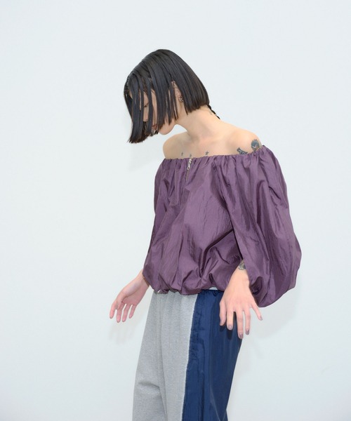 NYLON TAFFETA GLITTER SWEAT PANTS / ナイロンタフタグリッター