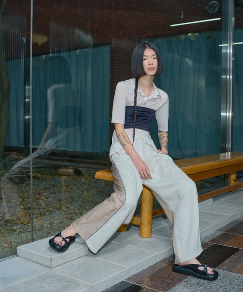 NYLON TAFFETA GLITTER SWEAT PANTS / ナイロンタフタグリッター